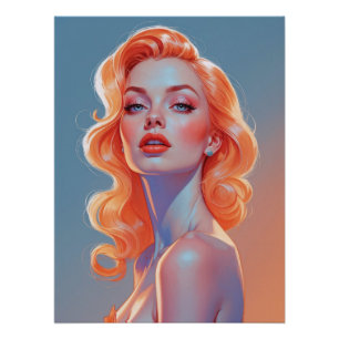 Poster Portrait Orange Hair Pin Up