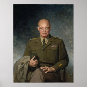 Poster Portrait peint 5 étoiles du général Dwight Eisenho