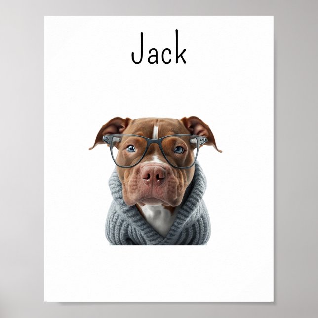 Poster Portrait personnalisé de chien, Portrait personnal (Devant)