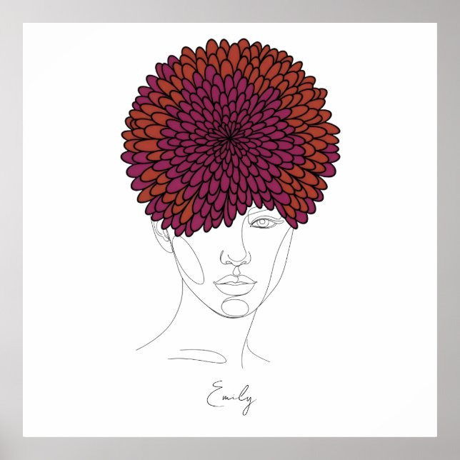 Poster Portrait personnalisé de la fleur de naissance de  (Devant)