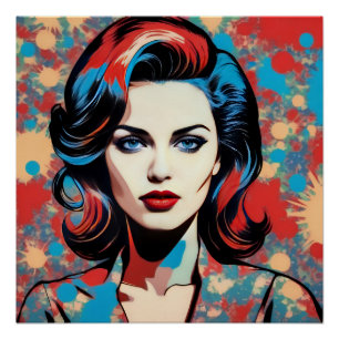 Poster Portrait pop art rétro