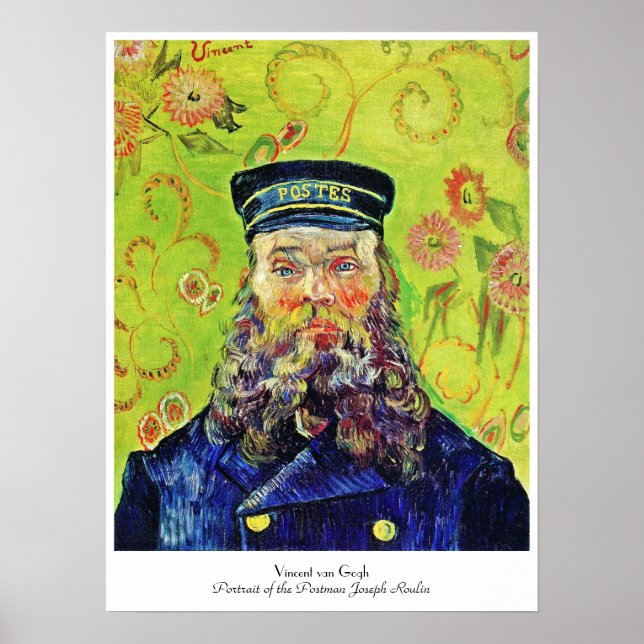 Poster Portrait Postman Joseph Roulin Vincent van Gogh (Devant)