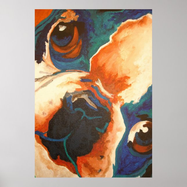 Poster Portrait pour animaux de compagnie français Bulldo (Devant)