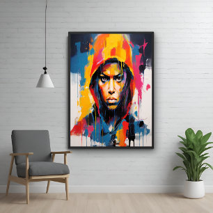 Poster Portrait Rebel audacieux et dynamique - Art Abstra