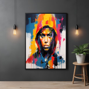 Poster Portrait Rebel audacieux et dynamique - Art Abstra
