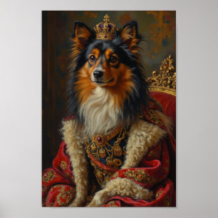 Poster Portrait Royal de Chien de Berger des Shetland