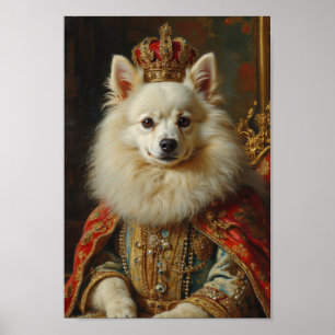 Poster Portrait Royal de Chien Esquimau Américain
