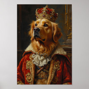 Poster Portrait Royal de Golden Retriever