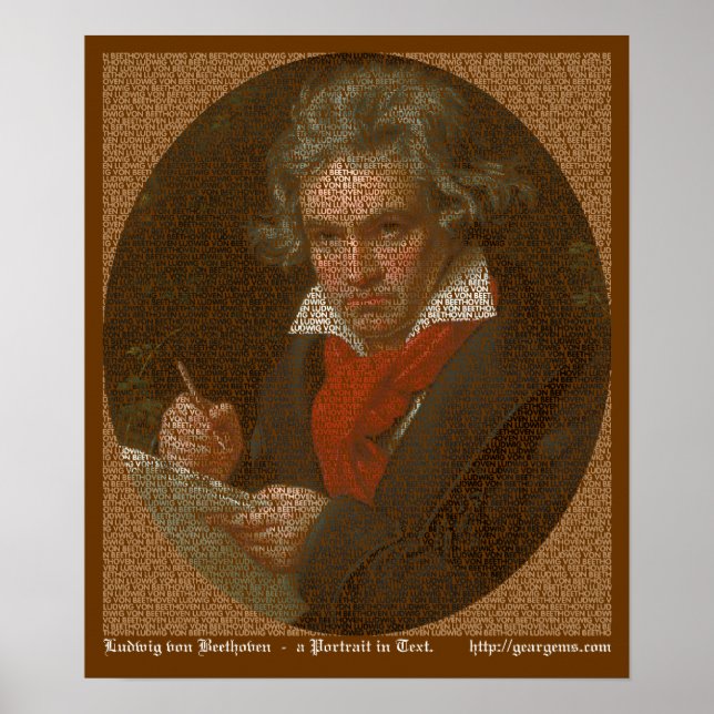 Poster Portrait texte Beethoven (Devant)