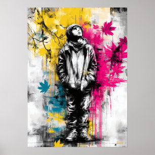 Poster Portrait Urbain Émotionnel Moderne Art Contemporai