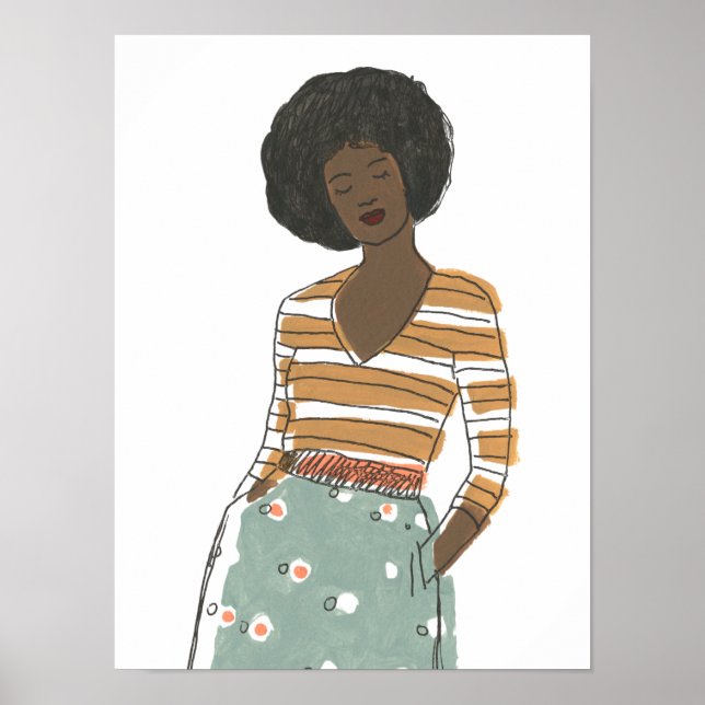 Poster Portrait Vignette de mode (Devant)