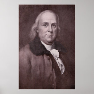 Poster Portrait vintage de Benjamin Franklin