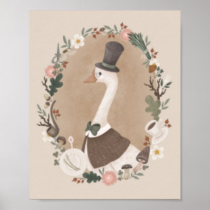 Poster Portrait vintage de personnage oie