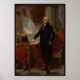 Poster Portrait vintage du président George Washington Po