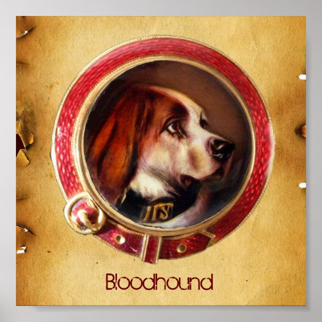 Poster PORTRAITS DE CHIEN DE MINIATURE VICTORIENNE Bloodh (Devant)