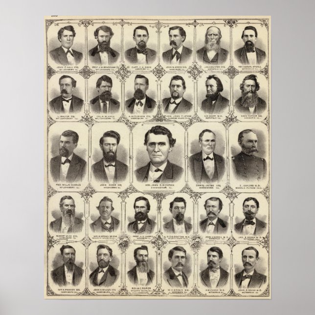 Poster Portraits de John C Hall et du professeur JW Brads (Devant)