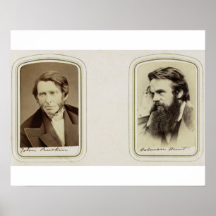 Poster Portraits de John Ruskin (1819-1900) et William H