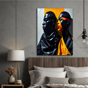 Poster Portraits modernes audacieux Art géométrique Abstr