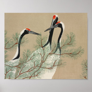 Poster Ports d'impression de bloc de woodblock japonais -