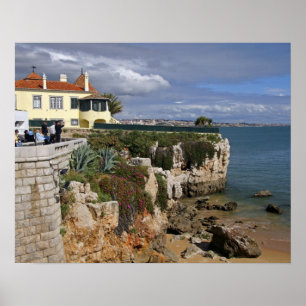 Poster Portugal, Cascais. Praia da Rainha, une plage en 2