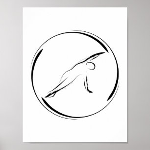 Poster Pose de pliage latéral Pilates