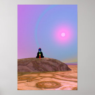 Poster Pose de Stitting, yoga, yogi, chakras, chakra,