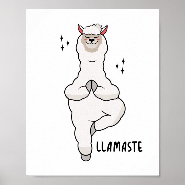 Poster Pose De Yoga Llama Au Llamaste (Devant)