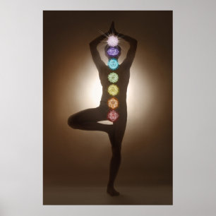 Poster Pose debout, yoga, yoga, chakras, chakra, aura
