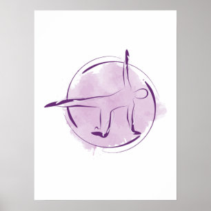 Poster Pose Pilates Aquarelle Abstraite