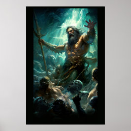 Poster Poseidon combat Zombie Mermen