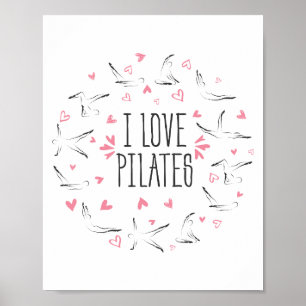 Poster Poses de Pilates dans la forme d'un cercle