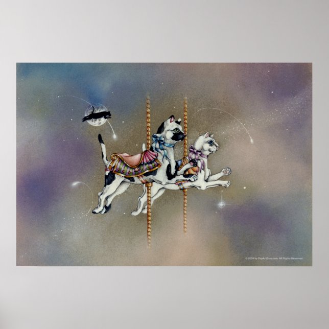 Poster Poseurs, Beaux-Arts - Chats Carrousel (Devant)