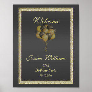 Poster Posh Gold & Black, Parties scintillant & Ballons A