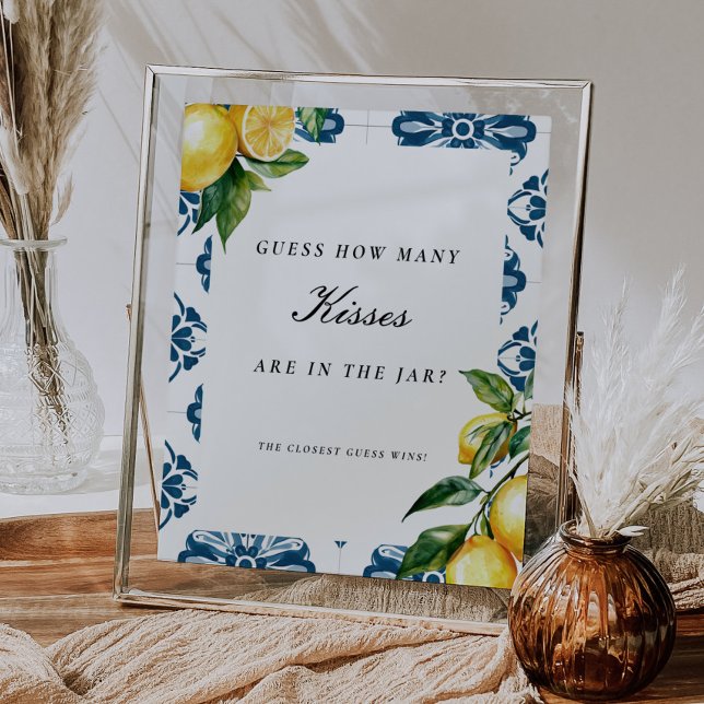 Poster Positano Devine combien de baisers signe de Fête d (Créateur téléchargé)