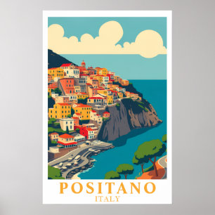 Poster Positano Italie Voyage Amalfi Coast Art