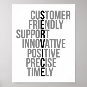 Poster Positif innovateur de soutien amical de client