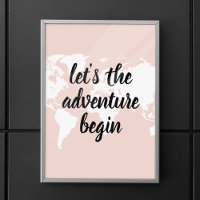 Positive rose Commençons l'aventure Carte du Monde