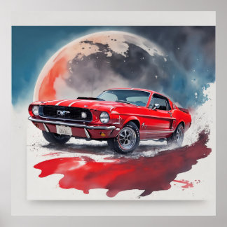 Poster Posséder un morceau d'une Ford Mustang GT rouge !