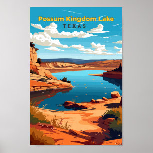 Poster Possum Kingdom Lake Texas Travel Art Vintage