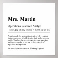Poste-cadeau personnalisé de l'analyste de recherc