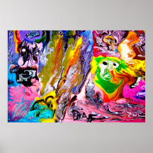 POSTE D'ART DE 36" x 24" COLORÉ KALEIDOSCOPE MATTE