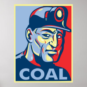 POSTER POSTE DE CHARBON