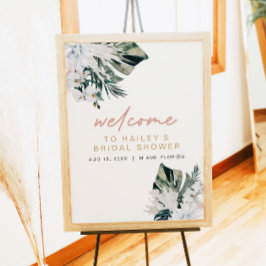 Poster Poste de Fête des mariées Pampas Palm Tropical Ros