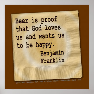 Poster Poster, Art - La bière est la preuve