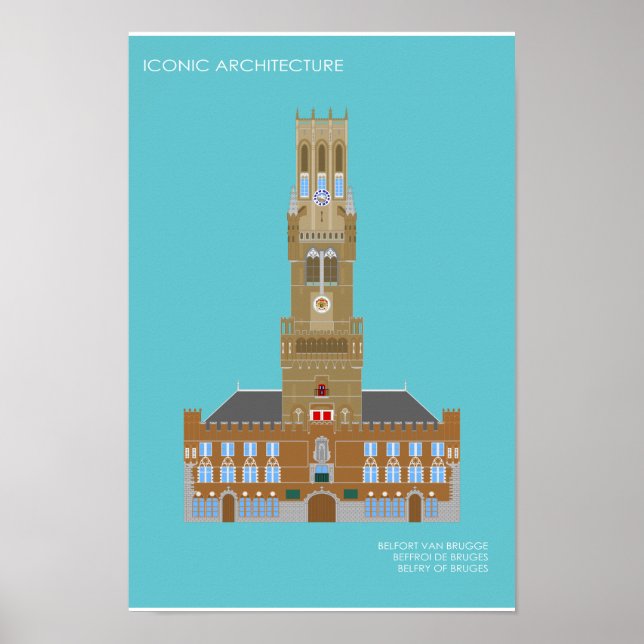 Poster Póster Campanario de Brujas/Beffroi de Bruges (Devant)