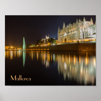Poster póster Catedral de Palma de Mallorca reflejada