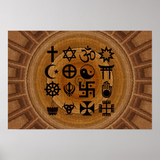 Poster Pôster com símbolos da religiões (Devant)