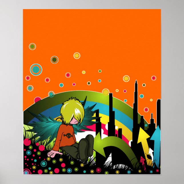 Poster Poster/Impression : Emo Boy Sous Arc En Ciel Mou (Devant)