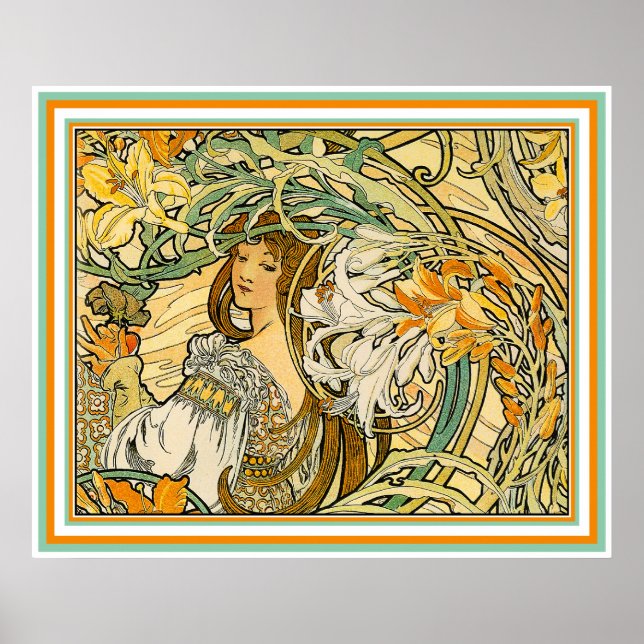 Poster Poster/Imprimer : Art Nouveau - Langue des Fleurs (Devant)