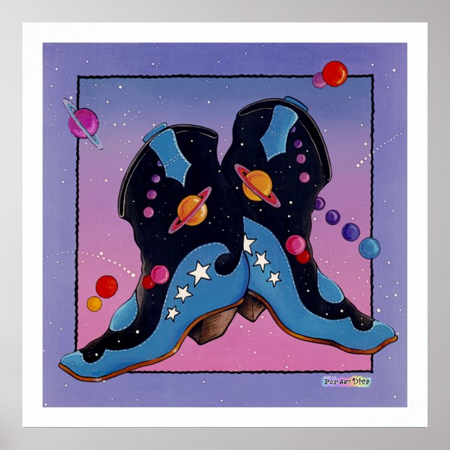 Poster Poster, Imprimer - Bottes Cowboy De Minuit (Devant)
